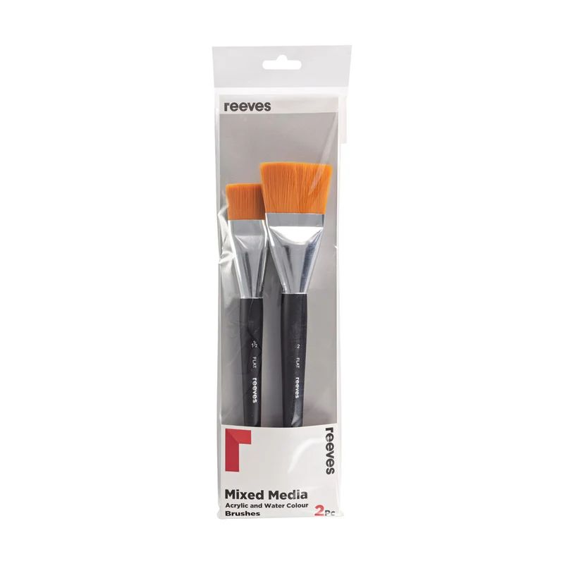 Reeves - Mixed Media Wash Brush set - Short Handle - 2x Brush Pack