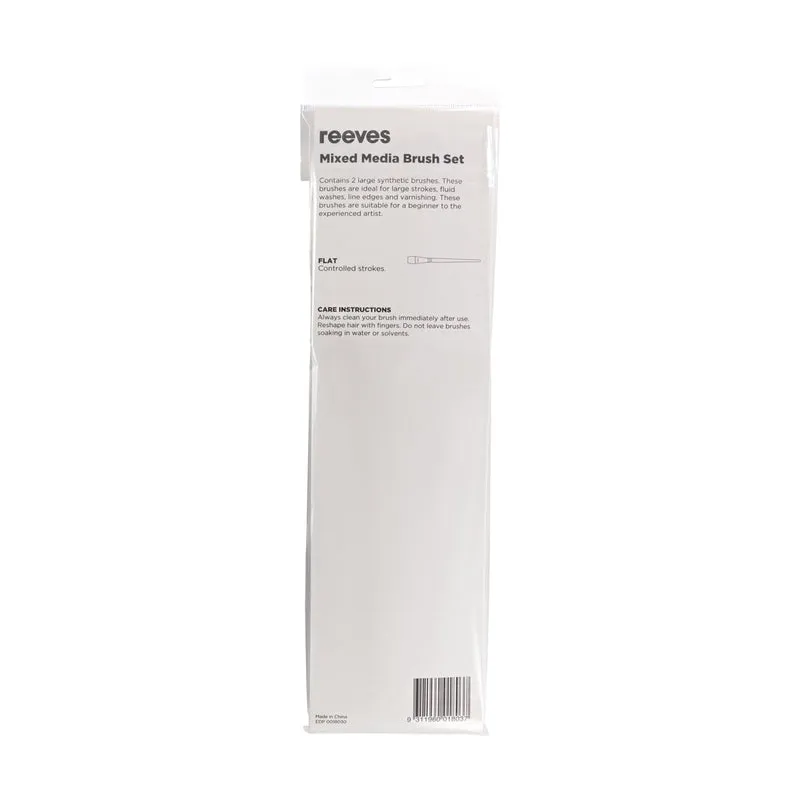 Reeves - Mixed Media Wash Brush set - Short Handle - 2x Brush Pack