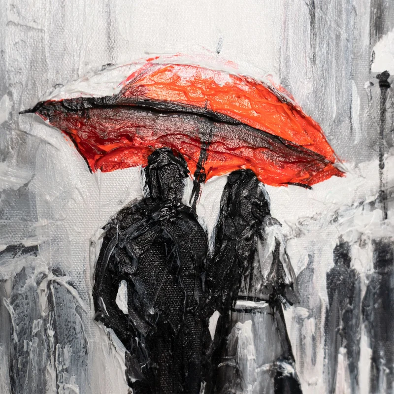 Moderne Bild für das Wohnzimmer – Acrylbild "Scharlachrote Reflexionen" 115x50 cm