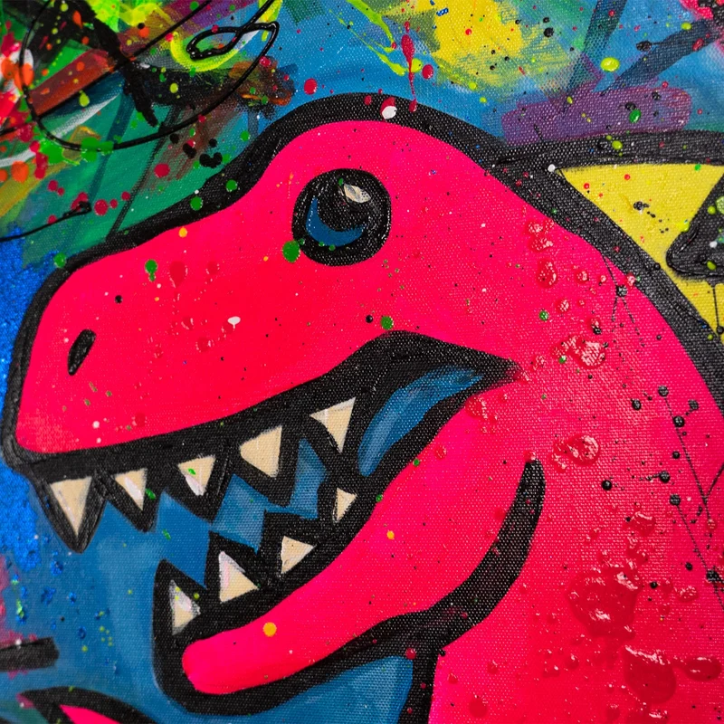Moderne Wandbilder – Buntes Pop-Art Handgemaltes Bild „Spaß“