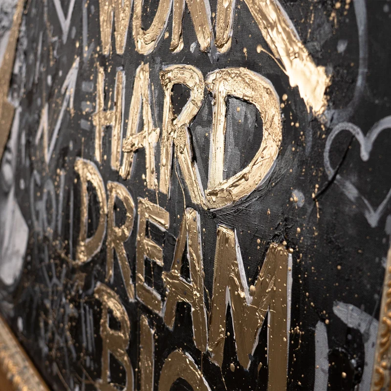 Moderne Wanddeko Wohnzimmer – Motivationsbild auf Leinwand „Kunst der Motivation“
