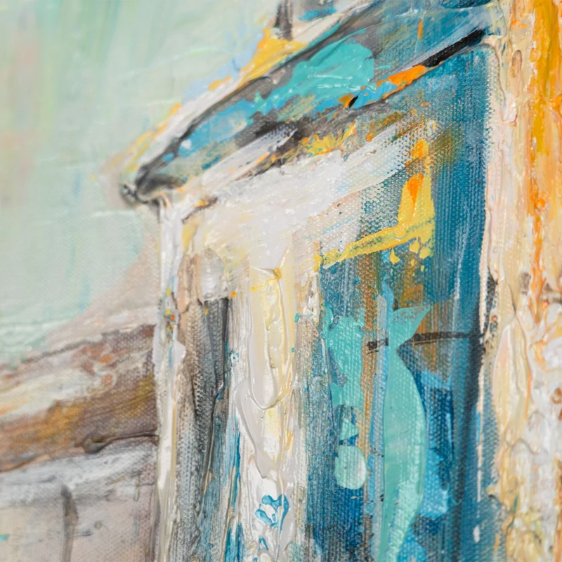 Handgemaltes Gemälde mit Rahmen "Warme Brise" - Bilder auf Leinwand
