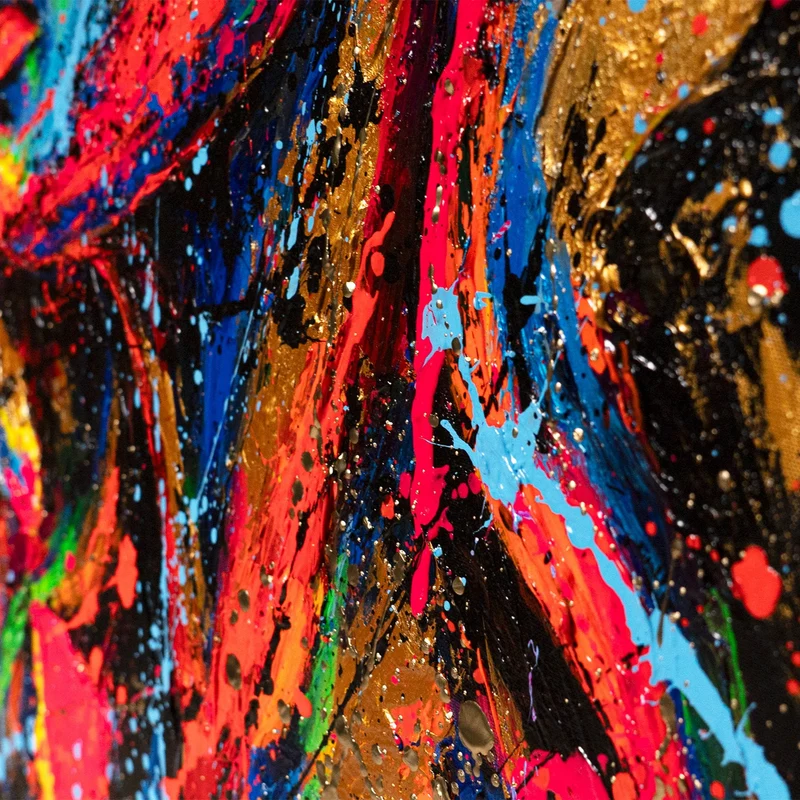 Moderne Wandbilder mit Rahmen – Handgemaltes Acrylbild "Muse der Stadt"