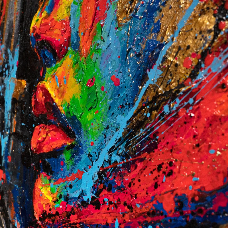 Moderne Wandbilder mit Rahmen – Handgemaltes Acrylbild "Muse der Stadt"