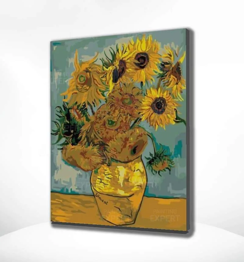 Malen nach Zahlen Sonnenblumen in einer Vase Van Gogh
