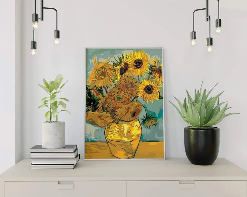 Malen nach Zahlen Sonnenblumen in einer Vase Van Gogh