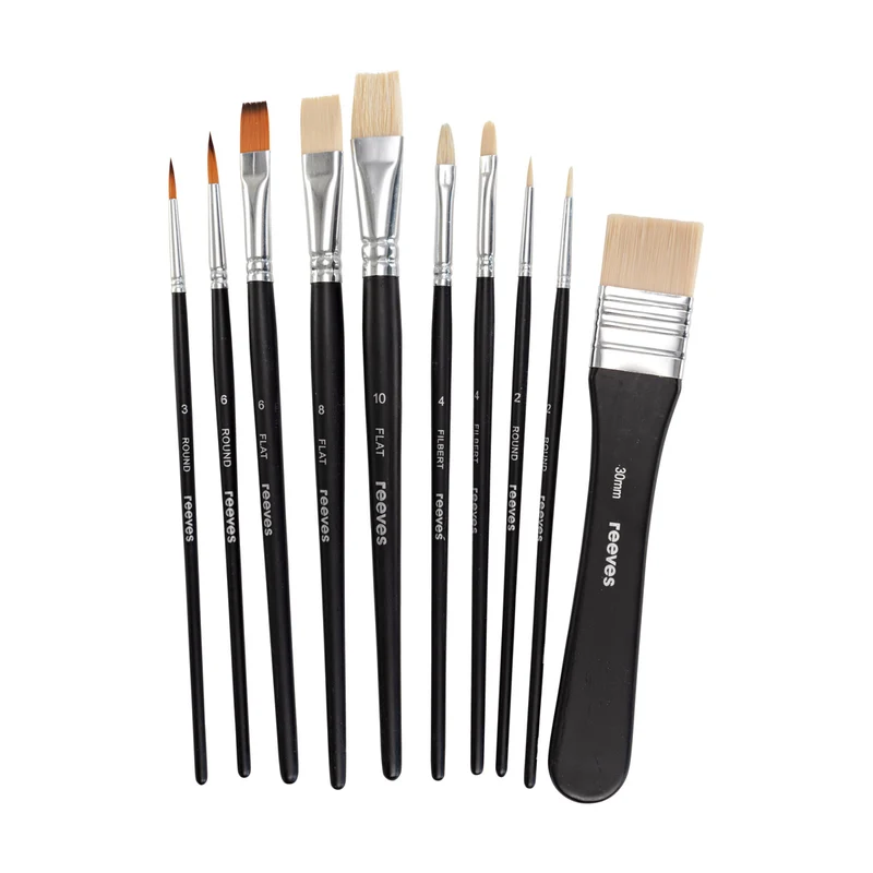 Reeves - Mixed Media Brush set - Short Handle - 10x Brush Pack