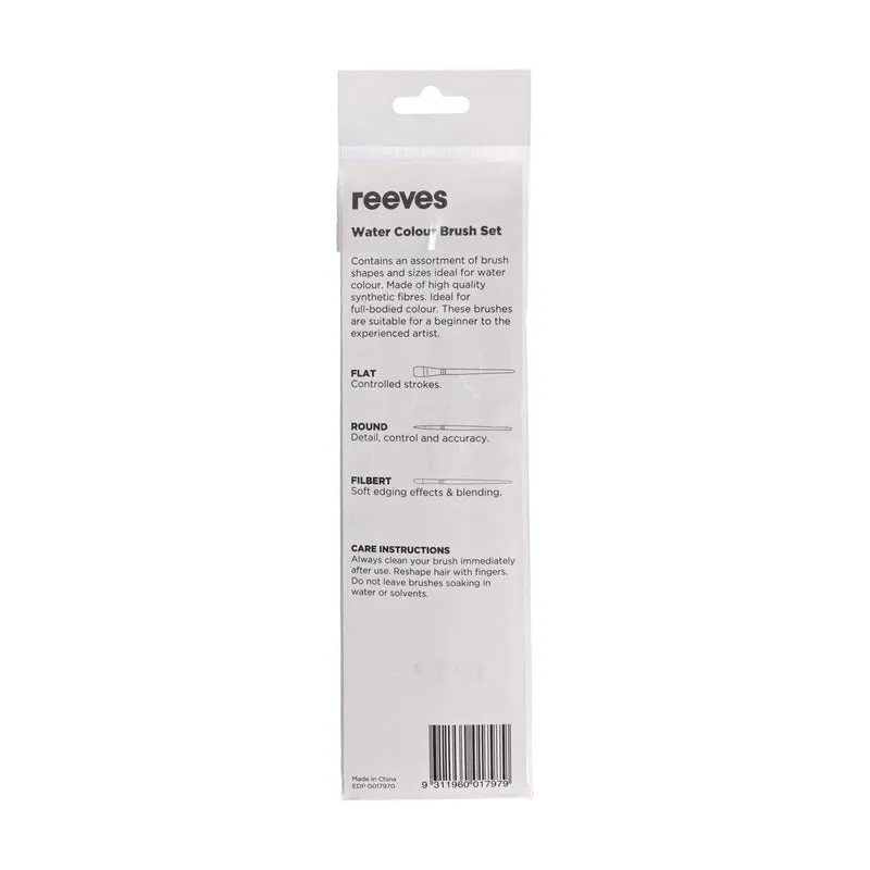 Reeves - Watercolour Brush set - Short Handle - 7x Brush Pack