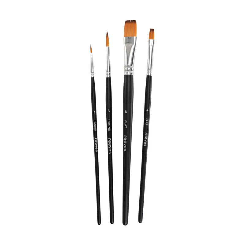 Reeves - Watercolour Brush set - Short Handle - 4x Brush Pack