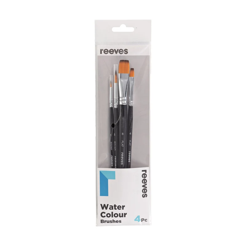 Reeves - Watercolour Brush set - Short Handle - 4x Brush Pack