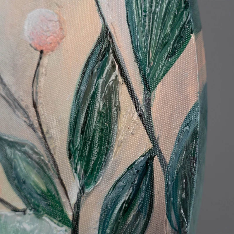 Rundes Acrylbild „Waldpanda" – handgemalter Pandabär mit Blumen, Ø 60–100 cm