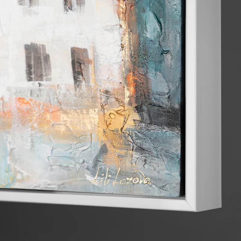 Acrylgemälde auf Leinwand "Sonnige Höhen" – Handgemaltes Wandbild mit Rahmen