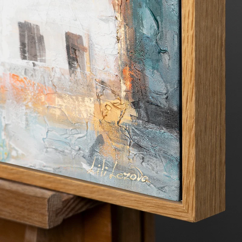 Acrylgemälde auf Leinwand "Sonnige Höhen" – Handgemaltes Wandbild mit Rahmen