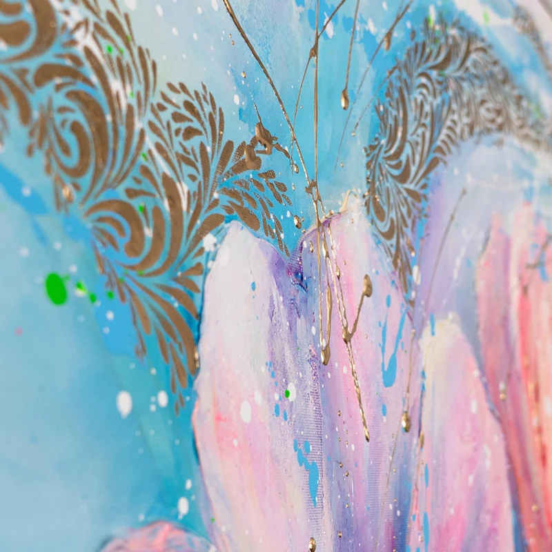 Farbintensive Wandkunst auf Leinwand – Gemälde "Melodie des Lichts"