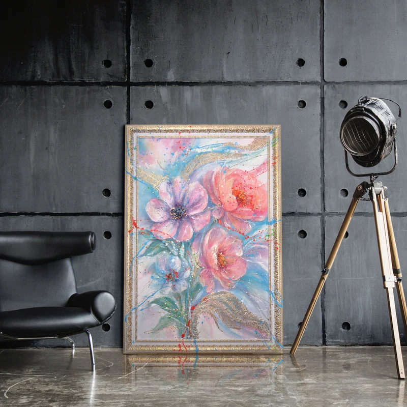 Farbintensive Wandkunst auf Leinwand – Gemälde "Melodie des Lichts"