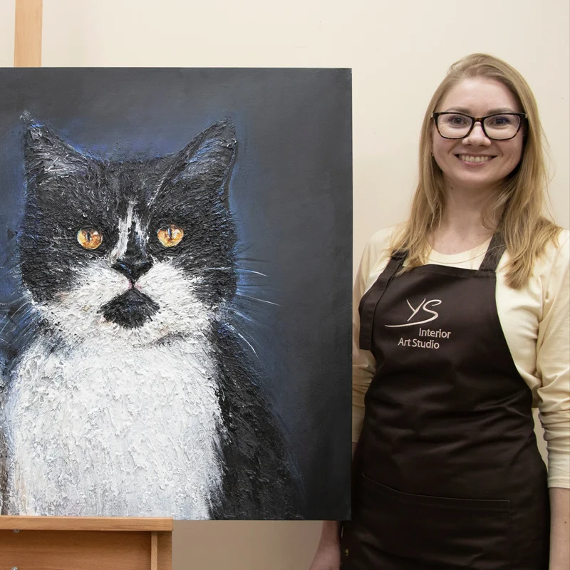 Personalisiertes Haustierportrait nach Foto Handgemalt Individuelles tierportrait auf leinwand