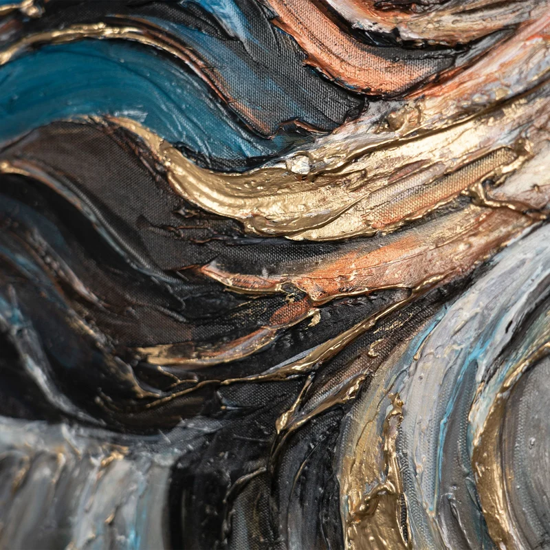 Acrylbilder auf Leinwand – Handgemalte abstrakte Kunst mit Löwenmotiv "Dynastie der Stärke"