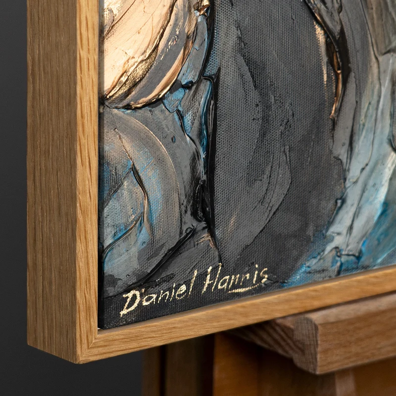 Acrylbilder auf Leinwand – Handgemalte abstrakte Kunst mit Löwenmotiv "Dynastie der Stärke"