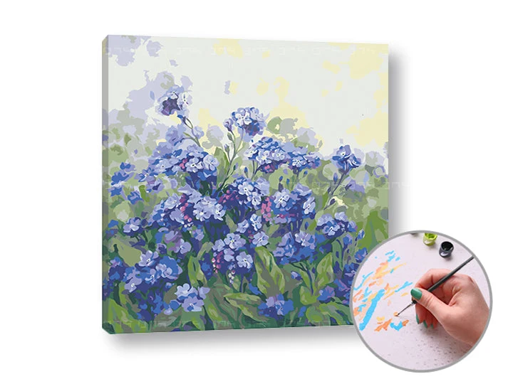 Purple Flowers Paint by Numbers | High Difficulty