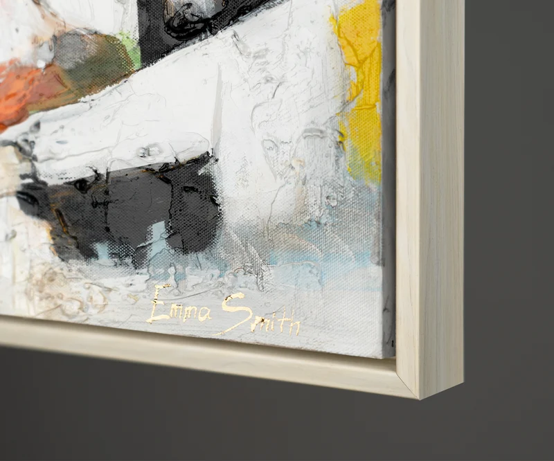 Acrylbilder auf Leinwand Handgemalt mit Rahmen Sonnenhäuser