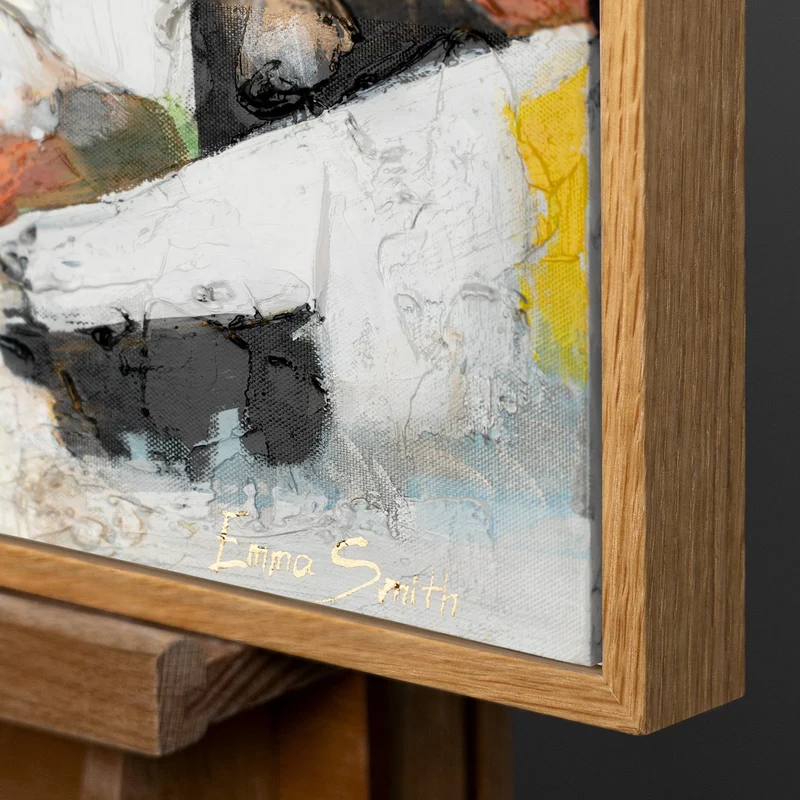 Acrylbilder auf Leinwand Handgemalt mit Rahmen Sonnenhäuser