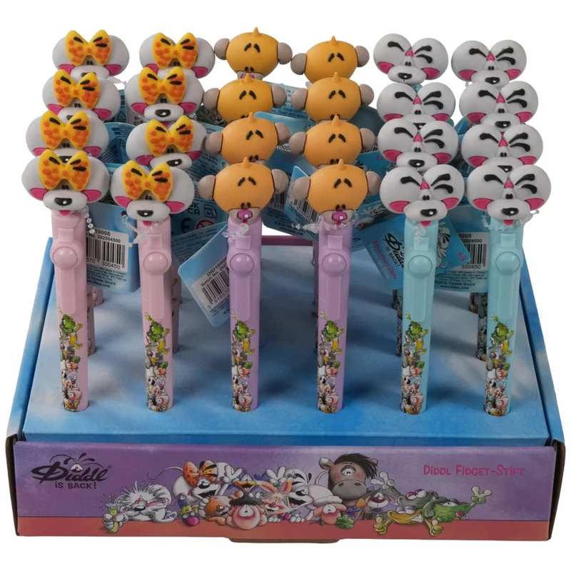 Diddl Fidget-Stift Motiv 1 – Blau, Kugelschreiber mit Fidget