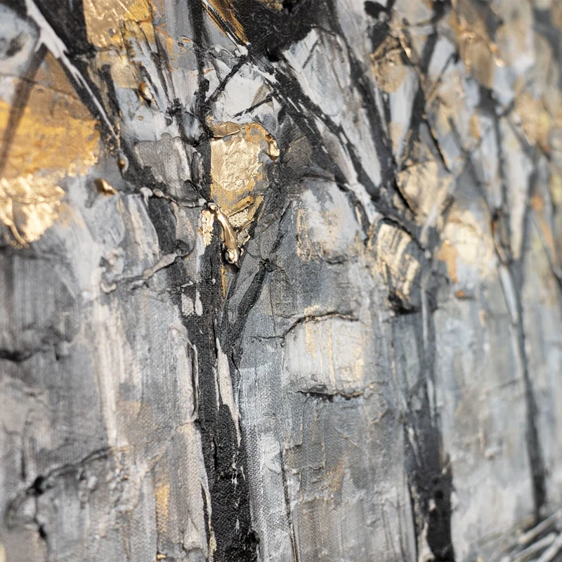 Handgemaltes Gemälde mit Goldakzenten "Zusammen gehen" 115x50cm