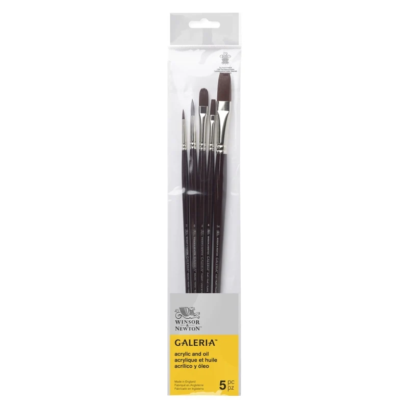 Winsor and Newton - Galeria Long Handle Acrylic 5x Brush - Set 1