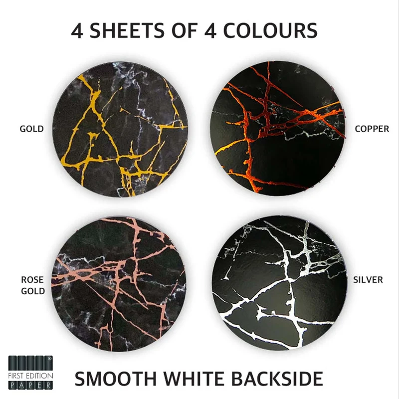 First Edition - 6in x 6in Foiled Paper Pad Black 250gsm