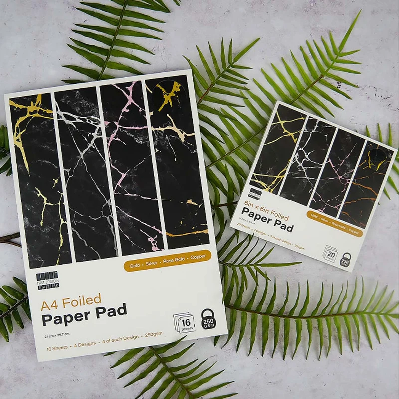First Edition - A4 Foiled Paper Pad Black 250gsm
