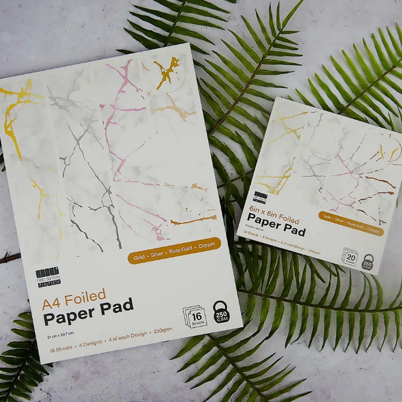 First Edition - A4 Foiled Paper Pad White 250gsm