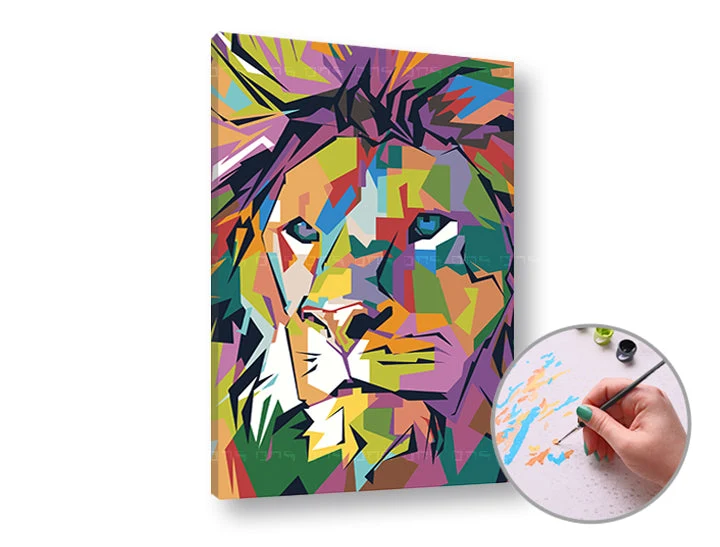 Color LION Paint by Numbers | Low Difficulty