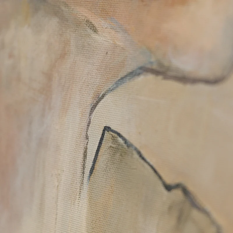 Handgemalte Portrait Kunst – Modernes Leinwandbild "Schiele" gerahmt