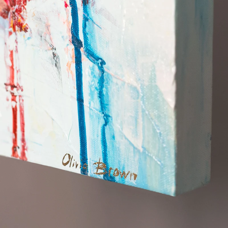 Moderne Kunst für Wohnzimmer – Buntes Acrylbild "Fluss der Energie" 115x50cm