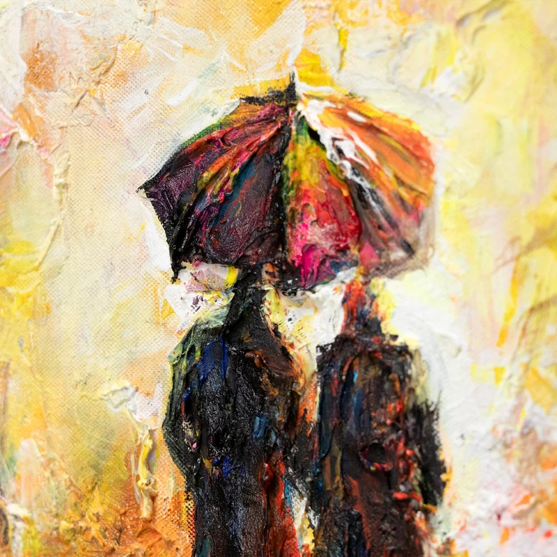 Gerahmtes Acrylbild "Romance" – Handgemalte Herbstkunst