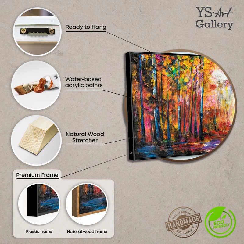 Gerahmtes Acrylbild "Romance" – Handgemalte Herbstkunst