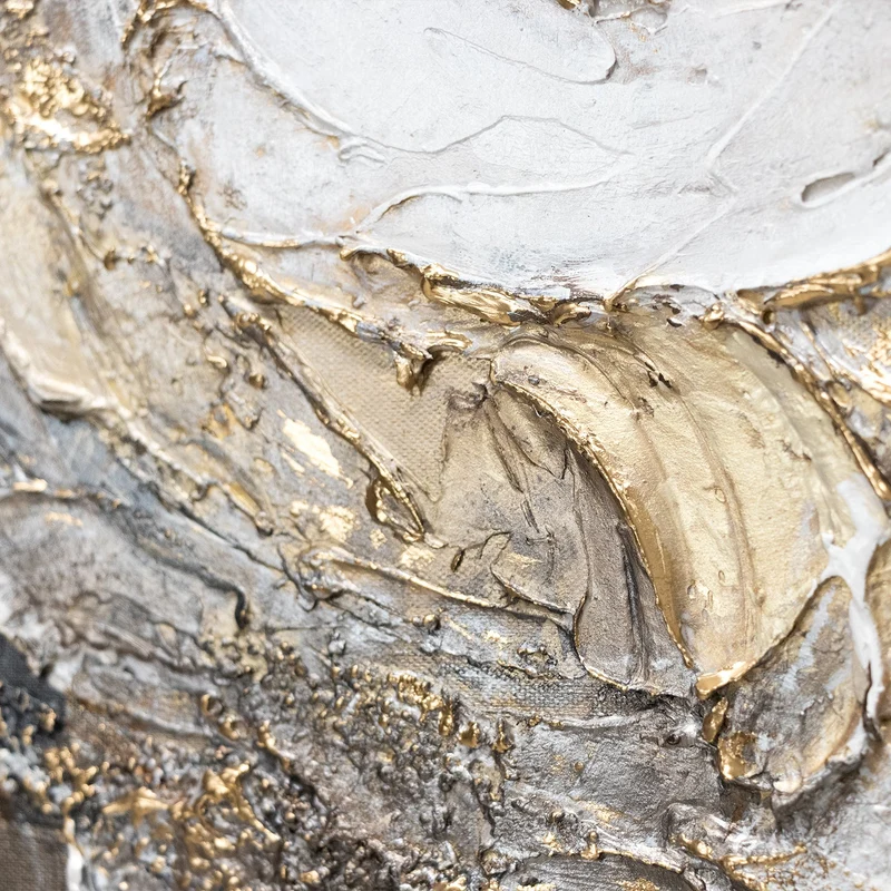 Gemälde handgemalt mit Rahmen „Konsonanz“ – Abstrakte Kunst mit Gold