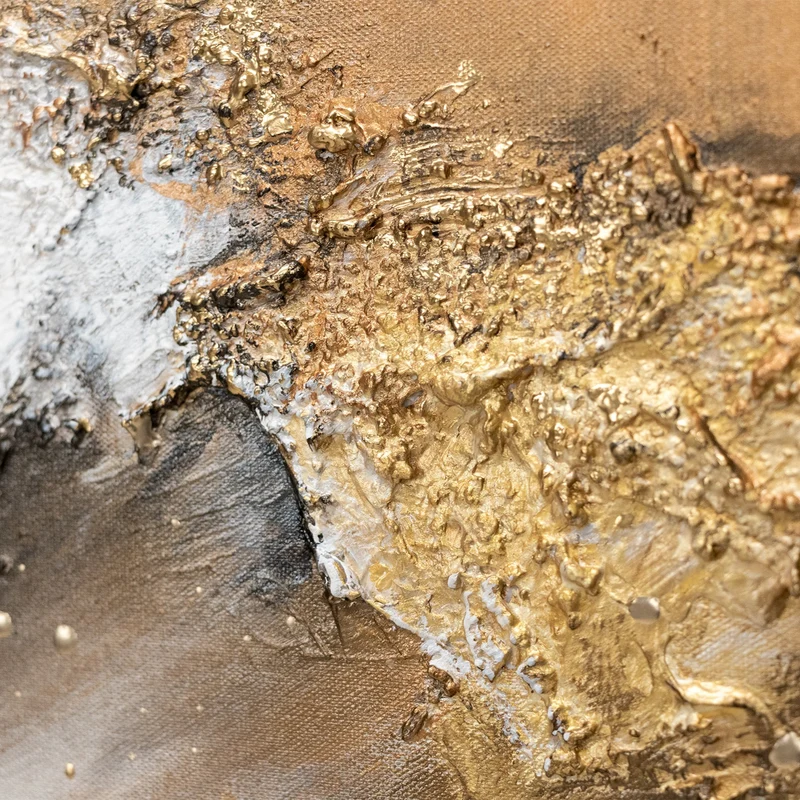 Gemälde handgemalt mit Rahmen „Konsonanz“ – Abstrakte Kunst mit Gold