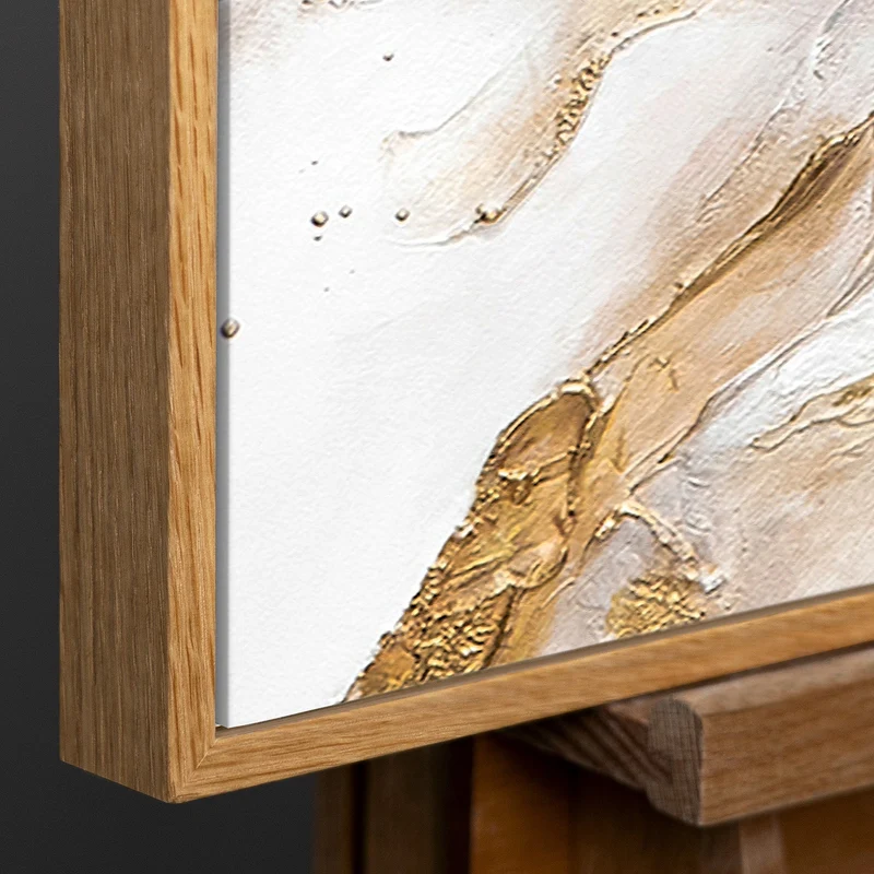 Gemälde handgemalt mit Rahmen „Konsonanz“ – Abstrakte Kunst mit Gold