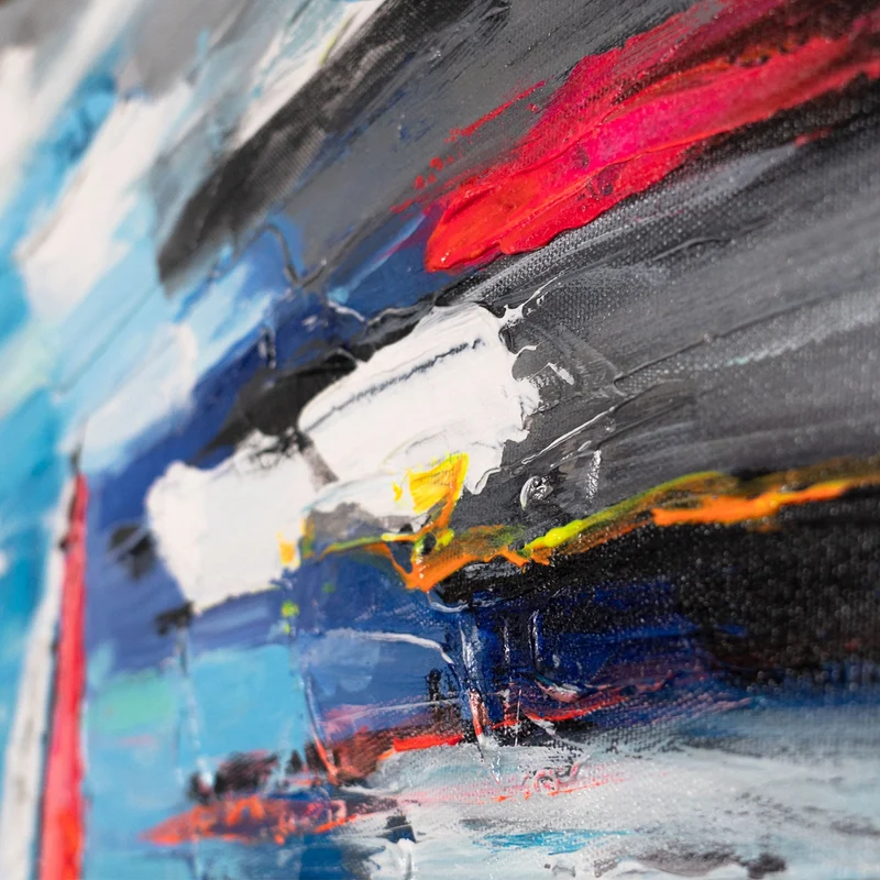 Abstrakte Gemälde "Glänzendes Meer" Segelboot-Wandkuns 115x50cm