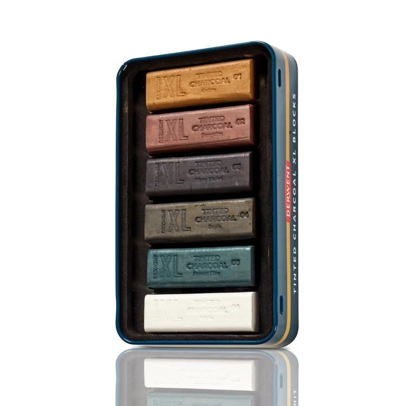 Derwent - Tinted Charcoal XL Blocks - 6 Tin