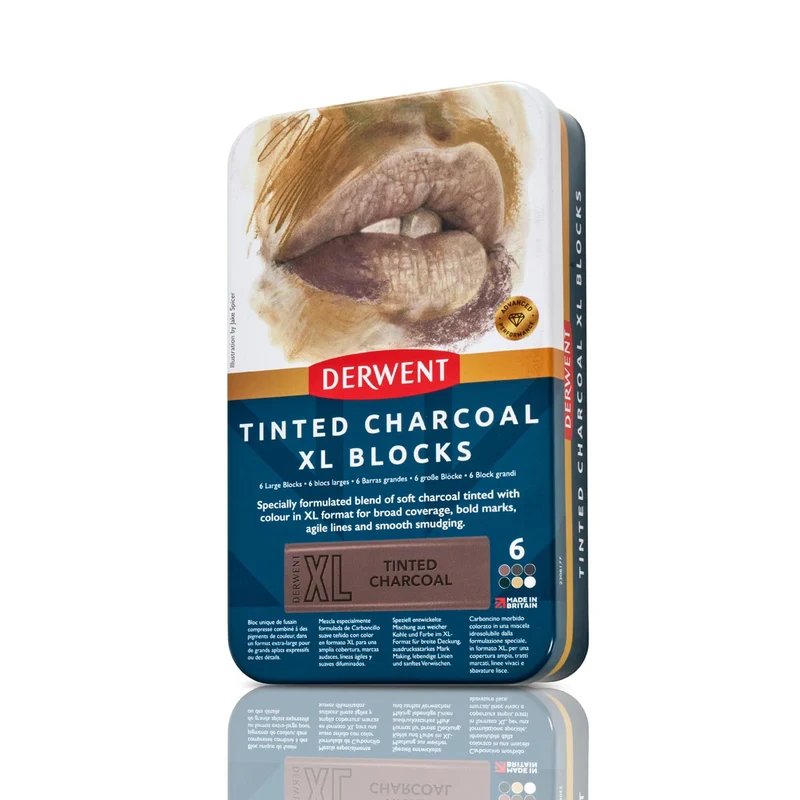 Derwent - Tinted Charcoal XL Blocks - 6 Tin