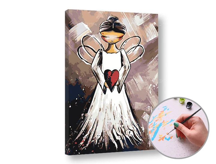 Paint by Numbers ANGEL WITH A HEART – Medium Difficulty