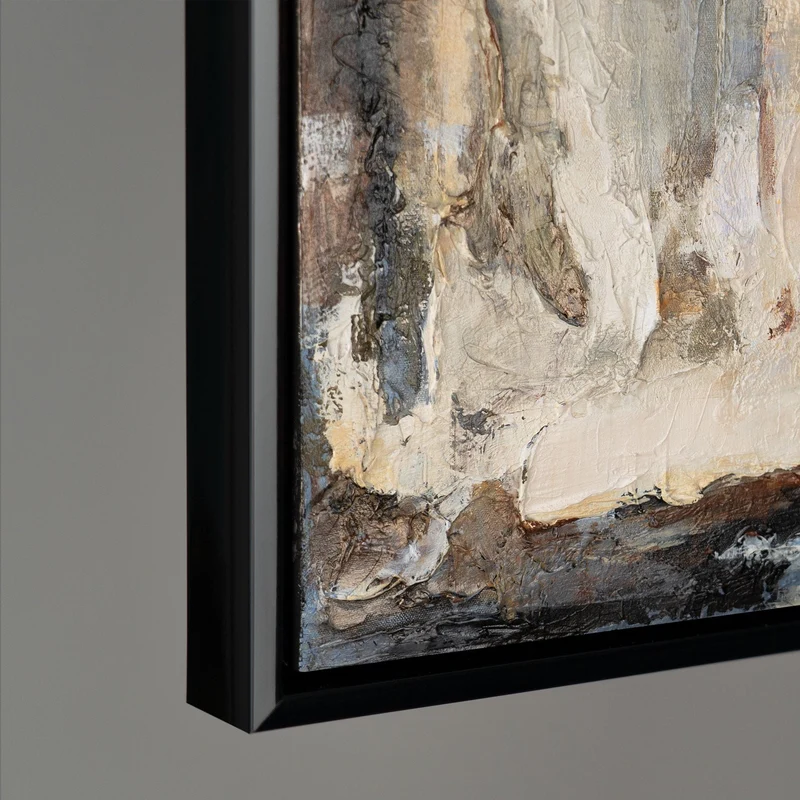 Moderne abstrakte Kunst "Geometrische Farben" Acrylbild auf Leinwand mit Rahmen