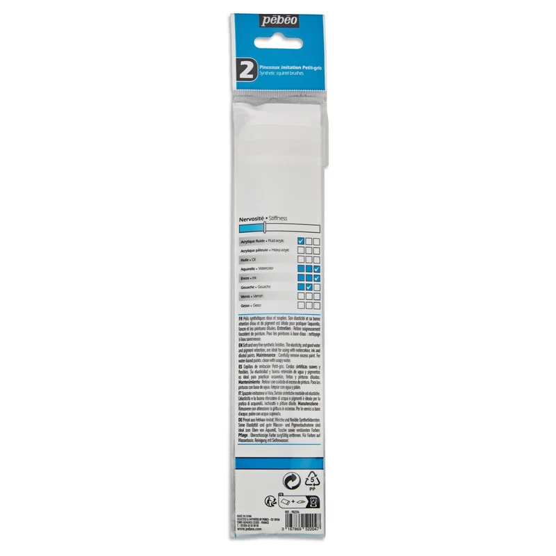 Pebeo - Set of 2 Watercolour Brushes Mop - Synthetic Squirrel