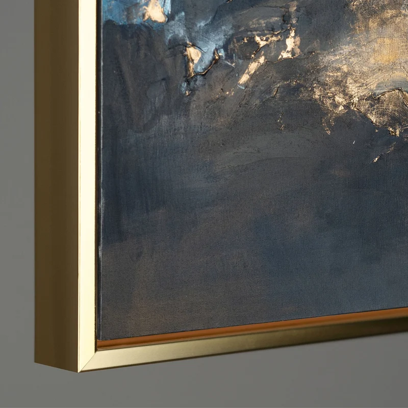 Modern Abstrakte Kunst Bilder mit Rahmen "Elegante Abstraktion" Große Bilder fürs Wohnzimmer