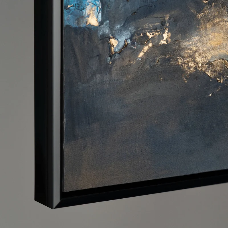 Modern Abstrakte Kunst Bilder mit Rahmen "Elegante Abstraktion" Große Bilder fürs Wohnzimmer