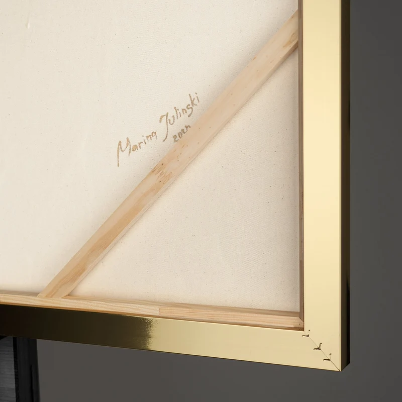 Abstrakte Kunst "Goldene Horizonte" Handgemalte Bilder auf Leinwand mit Rahmen