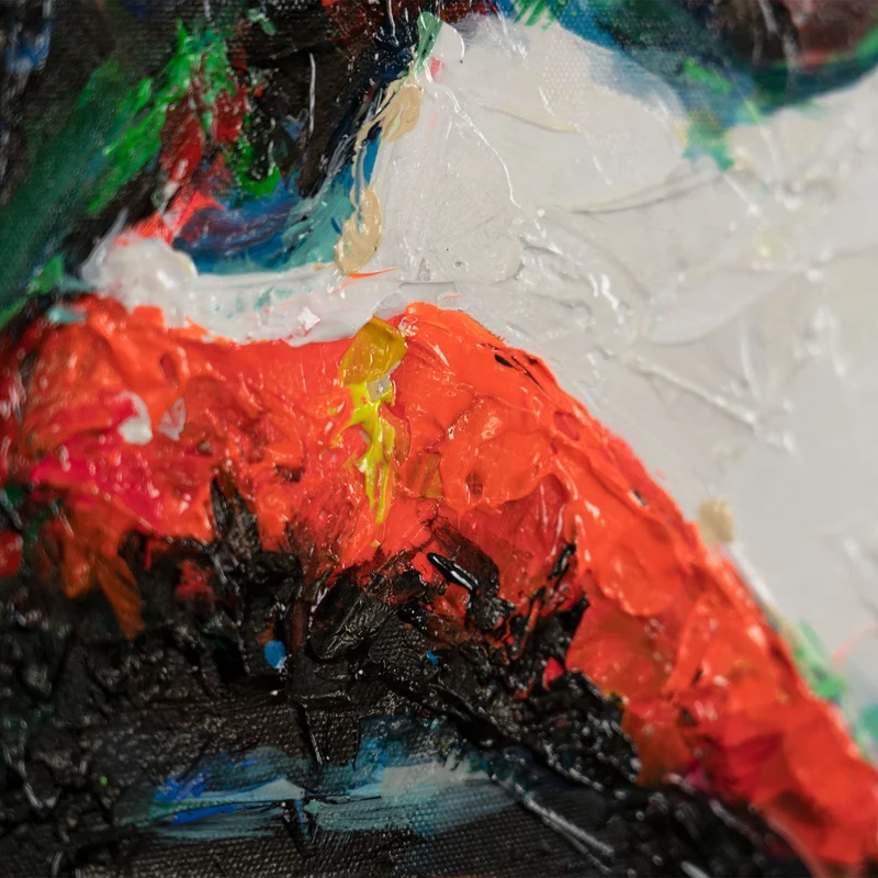 Handgemalte Bilder auf Leinwand mit Rahmen "Die Farben der Passion"
