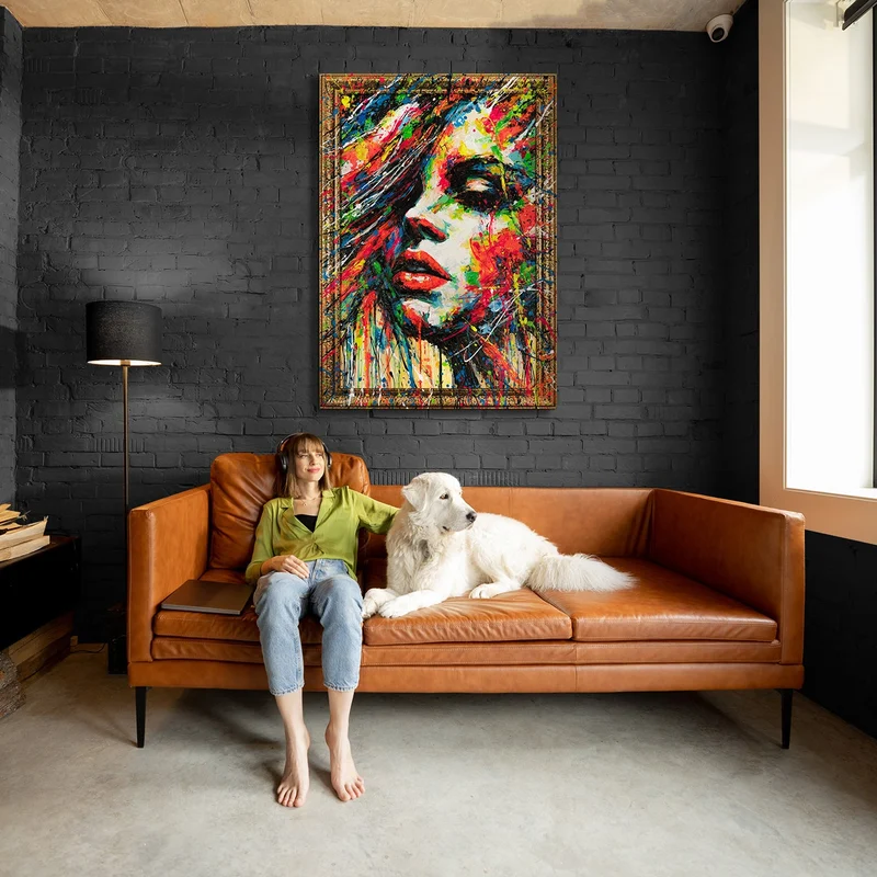 Handgemalte Bilder auf Leinwand mit Rahmen "Die Farben der Passion"